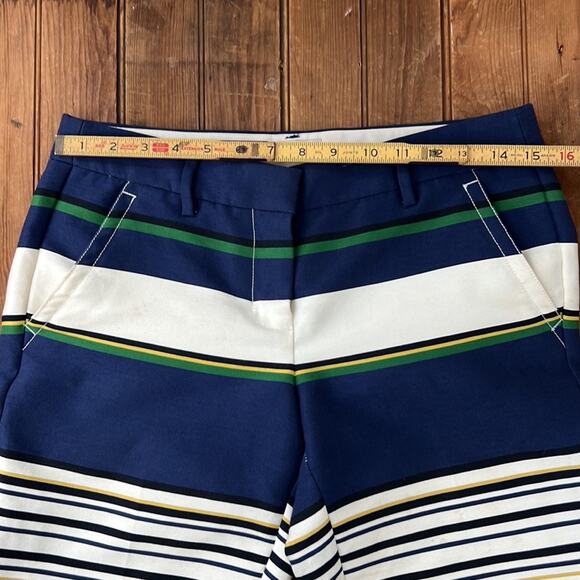 J Crew women bold color block striped chino pants ankle length size 2 - Picture 3 of 9